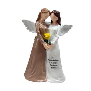 Imagem de FLCPJGV Estatueta de Anjo, Artesanato em Resina, Linda Peça Decorativa, Escultura Nórdica, Estátua de Querubim para Decoração de Casa, Prateleira, Dorm
