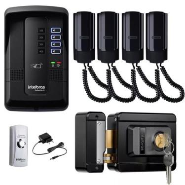 Imagem de Kit Porteiro Collective 4 I Intelbras 4 Pontos E Fechadura