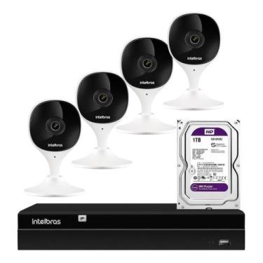 Imagem de Kit 4 Câmeras Infra 10 Wifi Sf Imx Full Hd Nvr Intelbras 1tb
