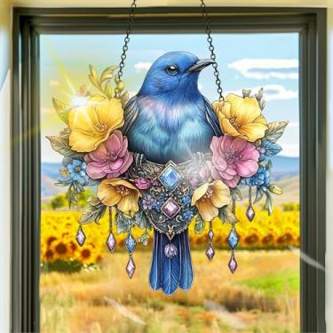 Imagem de Apanhador de sol de acrílico colorido, apanhadores de sol, decoração de janela suspensa de ninho de pássaro, arte de parede de arco-íris, para quarto, varanda, interior e exterior, jardim, enfeites de