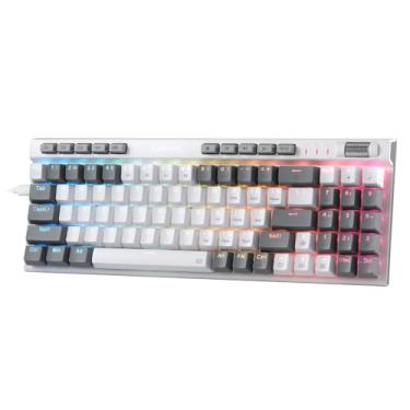 Imagem de Redragon Teclado mecânico para jogos K655 75% RGB com fio, teclado mecânico de troca a quente de 78 teclas com placa de cobertura de alumínio, soquete atualizado e teclas de macro/mídia integradas