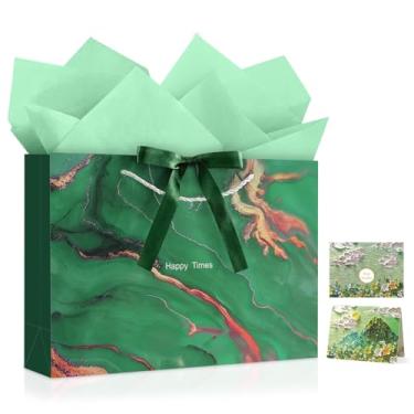 Imagem de JMANNI Sacos de presente, sacos de presente de padrão de mármore com fita, bolsa de presente de papel portátil, padrão de mármore, para qualquer ocasião, incluindo Natal, casamento, festa, dia das