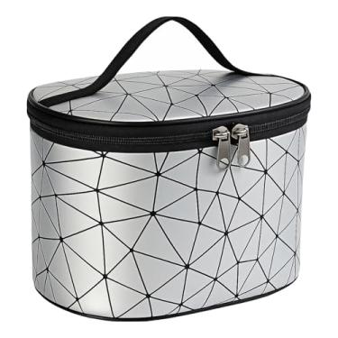 Imagem de BEMAXYE Caixa de armazenamento portátil para peruca, acessórios de extensão de cabelo, estojo de viagem, organizador de maquiagem, acessórios de loja, decorações, 22 cm C x 14 cm A, Prata, Beleza