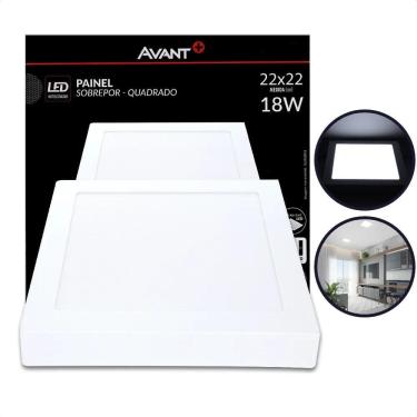 Imagem de Plafon Led 18W Quadrado Avant Slim Sobrepor - Iluminação Mod