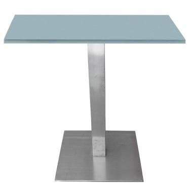 Imagem de Mesa Quadrada Alpha Inox Prata 73,50 Cm (altura) Tampo Mdp Quadrado 60 Cm Cinza (larg)