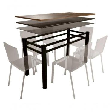 Imagem de Base Retangular Para Mesa Jantar Preto 1.20Mt