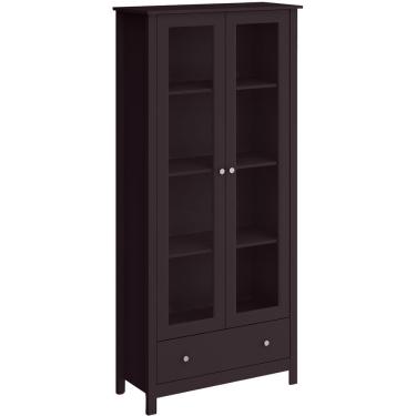 Imagem de Cristaleira 2 Portas Vidro 1 Gaveta 180x80 Cm E954 Preto Dtall Preto
