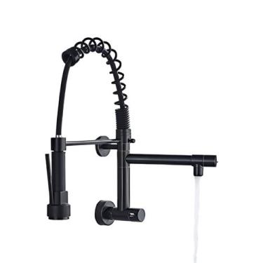 Imagem de Torneira Cozinha Parede Preta Gourmet Black Fosco 45cm - Dazie Metais,