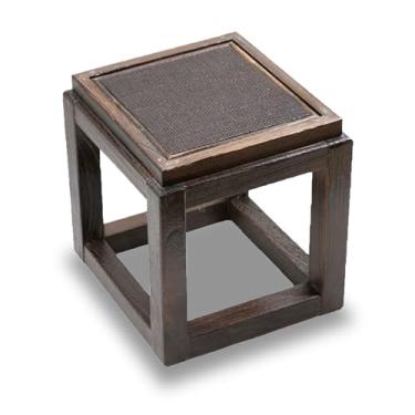 Imagem de TXJCNONE Banqueta de madeira de 30 cm, banquinho pequeno para trocar sapatos, banco de madeira para plantas, suporte de madeira para plantas, banquinho curto interno para sala de estar, cozinha