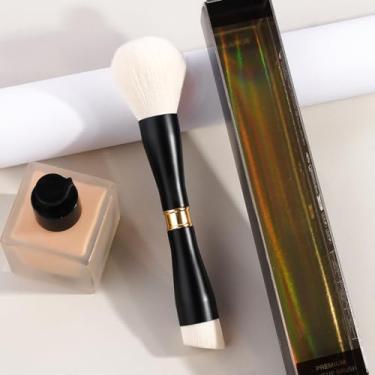 Imagem de Um pincel de maquiagem ultramacio e fofo com caixa, versátil para blush, pó e mistura de maquiagem para os olhos (bege)