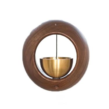 Imagem de Campainha de porta de madeira, campainha de vento de porta para entrada em casa, sino de lembrete de entrada, campainha decorativa para pendurar, presente de inauguração de casa