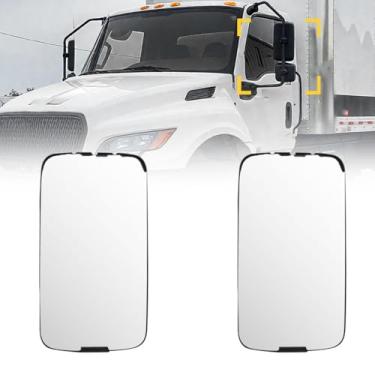 Imagem de Para a série International MV 2022+, espelhos retrovisores laterais manuais pretos, conjunto de espelhos de reboque de substituição direta OEM