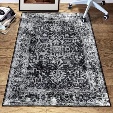 Imagem de Tapete de cadeira de escritório, tapete de cadeira de mesa resistente de 91 cm x 121 cm para piso de madeira, tapete de piso baixo e fácil de deslizar para cadeira de escritório, tapete de cadeira de