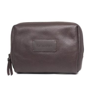 Imagem de Necessaire Masculina Richards RCH Samir Couro Para Viagem Organizador,