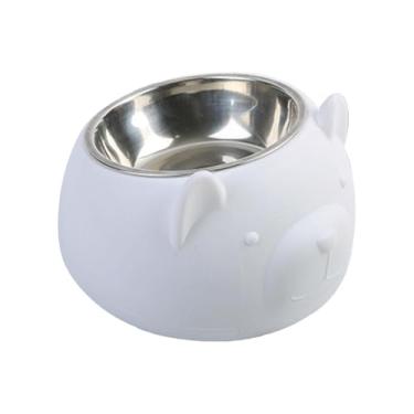 Imagem de predolo Tigela inclinada para cães, comedouro para animais de estimação, fofo, fácil de limpar, leve, para alimentação de gatinhos, filhotes, cães e gatos de, Branco