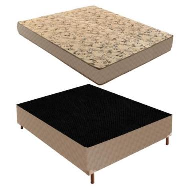 Imagem de Cama Box Casal com Colchão D33 Unique Duoface 14x138x188cm e Base Júli