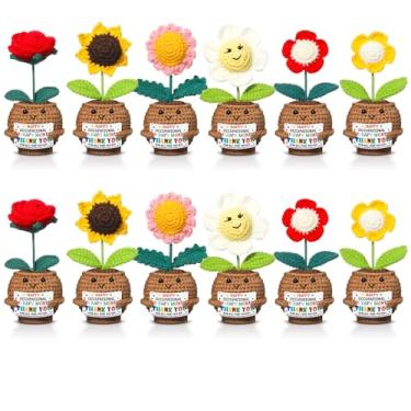 Imagem de Wavwavw 12 Pcs Occupational Therapy Month Gifts Bulk Crochet Flower Doll with Inspirational Card Small Thank You Appreciation Gifts for OT Employee Coworkers Staff Women Men Desktop Office Decor