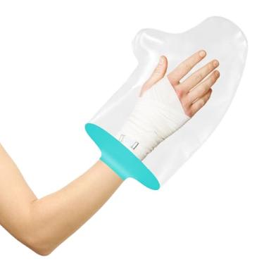 Imagem de Capa moldada à mão para chuveiro, protetor de feridas de pulso à prova d'água de silicone após cirurgia para lesões, tala de dedo, bandagem e queimadura