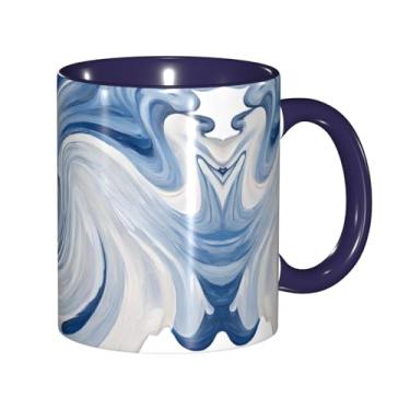 Imagem de Zeraoke Canecas de café criativas com impressão mural de mármore, personalizadas, presente para família, tamanho de 325 ml, unissex