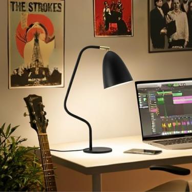 Imagem de Luminária de Mesa TWIST Campana,Dimerizável 3 Níveis,Led 9W Quente,Articulada 360°,Design Autoral, Base Sòlida