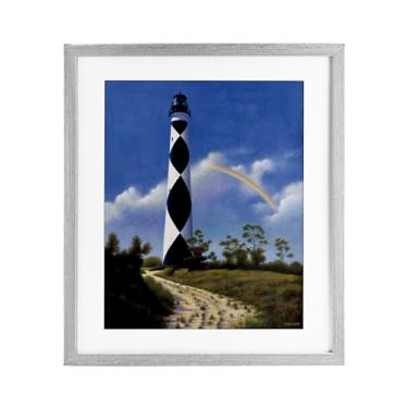 Imagem de Stupell Industries Impressão emoldurada cinza North Carolina Cape Lookout sob vidro, design por Wind River Studios, 40,6 x 33,5 cm