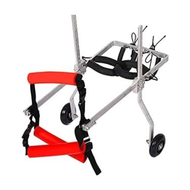Imagem de PUJPOQRP Cadeira de rodas para cães cadeira de rodas de alumínio 2 rodas carrinho profissional ajustável para cães cadeira de rodas para treinamento de reabilitação de perna traseira ferramentas