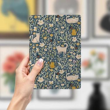 Imagem de Caderno de couro de gato, caderno A5 para anotações de escritório, agenda de 21 x 14,7 cm, agenda de viagem, presente para amantes de gatos, 27