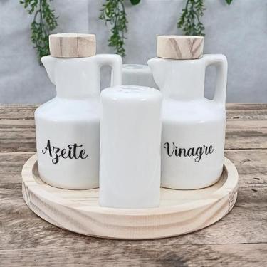 Imagem de Kit Galheteiro 5 Peças - Porcelana Decorada de Alta Qualidade - Antilo