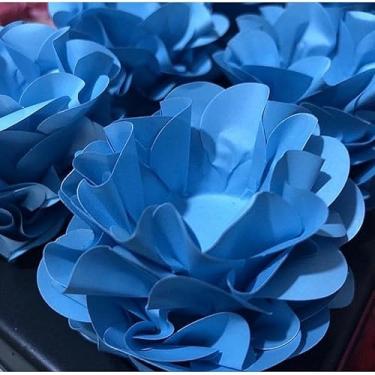 Imagem de Forminhas para Doces Finos - Kit 40/120 Formas Flor Decorativas | Ideal para Casamentos, Festas e Cupcakes (Style - Azul Candy,120)