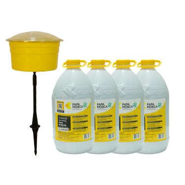 Imagem de Armadilha + Atrativo Papa Mosca Captura Atrai Mata Mosca Com Suporte 5 á 20 Litros Jt Home (20 LITROS)