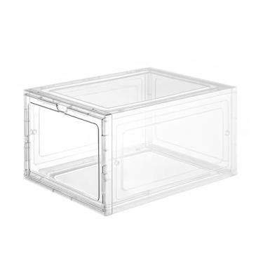 Imagem de Caixa Organizadora de Sapato KIT1 / 4 Caixa Organizadora Para Tênis Sapatos Multiuso Empilhável Tampa Flip Feminino Masculino(4 Peça)