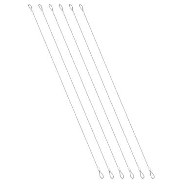 Imagem de PATIKIL 6 cabos de segurança de 49,8 cm, cabo de aço inoxidável trançado de aço inoxidável de 1,5 mm de diâmetro do núcleo, cabo de segurança antifurto externo com laços duplos para iluminação de