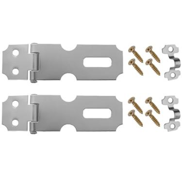 Imagem de Dobradiça Porta Cadeado Fecho Trinco Zincado 6,3cm Para Portão Gaveta Armário | Aliança | Kit 02 Un