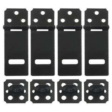 Imagem de Bivethoi Pacote com 4 trinco de ferrolho preto de 7,6 cm, trava deslizante para porta de cadeado de segurança, fechaduras de portão para cerca de madeira/gaiola de animais de estimação/armário/janela