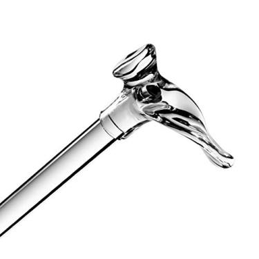 Imagem de Elegante bengala transparente Lucite com alça de contorno – Mão direita – Auxílio de segurança – Limite de 113 kg – Bengala de caminhada confortável de luxo – Bengala de acrílico e bengalas de