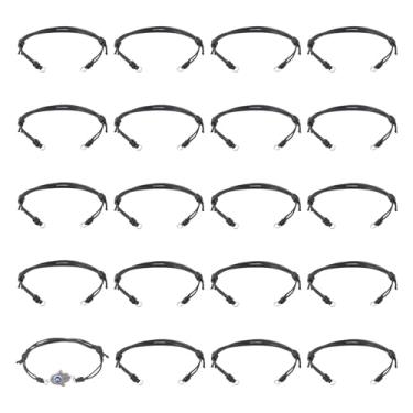 Imagem de FASHEWELRY 20 peças de pulseiras trançadas ajustáveis para berloques conectores, à prova d'água, fio encerado, corda para pulseira de amizade faça você mesmo, fabricação de joias de pulso (preto)