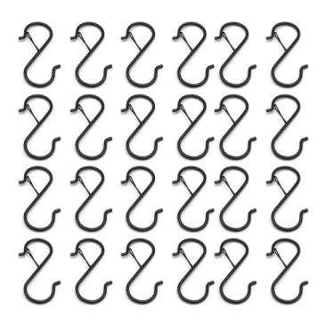 Imagem de FytStycale Ganchos em S de aço carbono de 9,1 cm (3,6 polegadas) à prova de vento com fivela para pendurar bolsas e luzes externas, 24 PeÇas