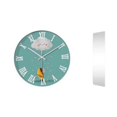 Imagem de Relógio De Parede Silencioso Infantil Com Design De Nuvem De Chuva Par