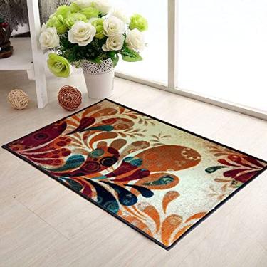 Imagem de Magstonee Tapetes de sala de estar estilo retrô boêmio, tapetes internos grandes (50 x 78 cm, melodia)