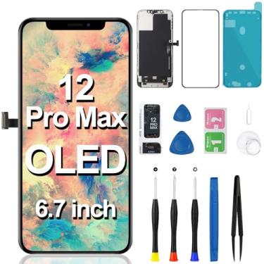 Imagem de Tela OLED para iPhone 12 Pro Max tela de substituição LCD A2410 A2411 A2412 A2342 3D Touch Frame digitalizador conjunto completo kit de ferramentas de reparo 16.5 cm