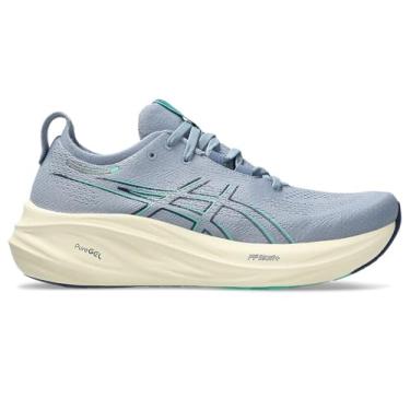 Imagem de ASICS Tênis de corrida masculino Gel-Nimbus 26, Azul-marinho claro/verde aurora, 7.5