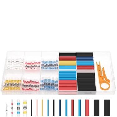 Imagem de 200 peças de conector de fio de solda de vedação à prova d'água tubo termorretrátil manga terminal de fio para isolamento marítimo