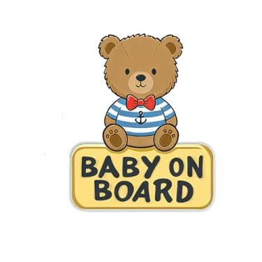 Imagem de Vesvory Adesivo de bebê a bordo para carros, placas de segurança fofas refletivas de alta intensidade, decalque de segurança de vinil à prova d'água para dirigir à noite para para-choques de janelas