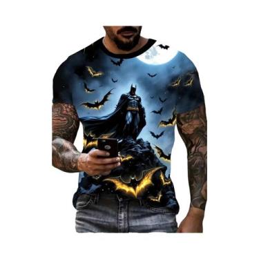 Imagem de Camiseta Gráfica Masculina Batman Marvel De Manga Curta Com Estampa Do
