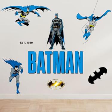 Imagem de Adesivos de parede Batman para quarto de crianças – Adesivos de parede de super-heróis para quarto de meninos, berçário, sala de jogos ou sala de estar – Decalques de vinil removíveis faça-você-mesmo