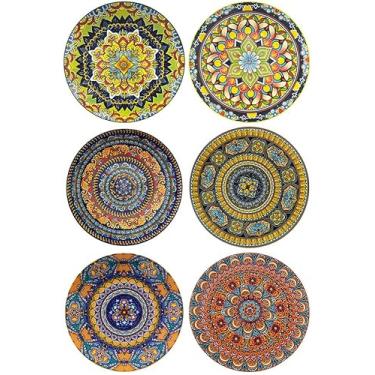 Imagem de vancasso Tigelas de macarrão de porcelana, tigelas de salada Boho de 1,2 l, seguras para micro-ondas e lava-louças