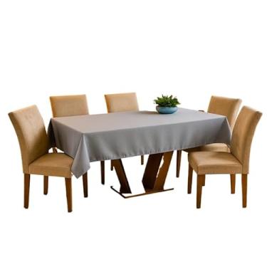 Imagem de Toalha de Mesa Decorativa Moderna – Branca, Cinza, Vermelha, Bege, Ideal para 4 a 16 Lugares, Fácil Manutenção e Uso Diário(Toalha cinza,2,20x1,50(6 lugares).)