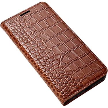 Imagem de MAALYA Capa para iPhone 13 Pro Max/13 Pro/13/13 Mini, capa carteira flip de couro de vaca premium com suporte de cartão magnético TPU à prova de choque capa de notebook (cor: marrom 2, tamanho: 13 mini 5,4 polegadas)