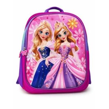 Imagem de Mochila Escolar Infantil Criança Alto Relevo Grande 3D-Feminino