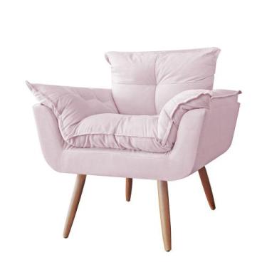 Imagem de Poltrona decorativa Opalla Pés Palito Rosê - DS Estofados